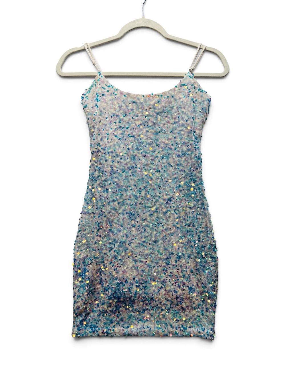 VELVI Sequin Mini Dress Women’s XS Iridescent Blue Purple Party Cocktail
